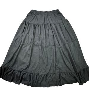 GeeGee Women's Black Tiered Ruffled Maxi Skirt